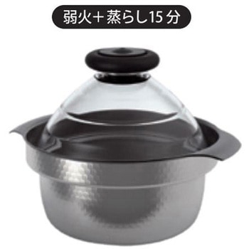 フタがガラスの IH 対応ご飯釜雪平 HARIO