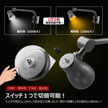 LEDアームライト 看板灯  25W 2500LM 1台で発光2色 電球/色昼白色 GOODGOODS(グッド・グッズ)