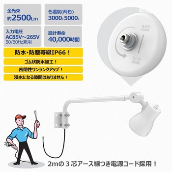 LEDアームライト 看板灯  25W 2500LM 1台で発光2色 電球/色昼白色 GOODGOODS(グッド・グッズ)