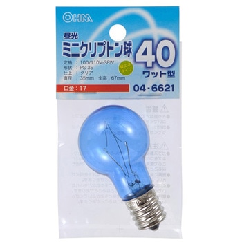 昼光ミニクリプトン球 40形相当 PS-35 E17 オーム電機