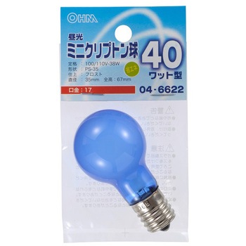 昼光ミニクリプトン球 40形相当 PS-35 E17 オーム電機