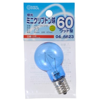 昼光ミニクリプトン球 60形相当 PS-35 E17 オーム電機