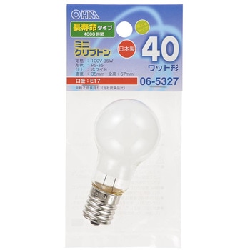 長寿命ミニクリプトン電球 E17 40W形 オーム電機