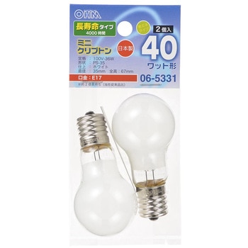 長寿命ミニクリプトン電球 E17 40W形 オーム電機