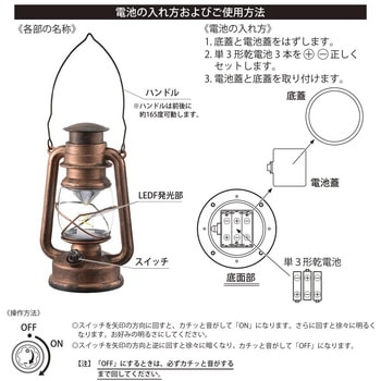 LEDレトロランタン 45ルーメン オーム電機