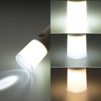 LEDトーチライト&ランタン 給電用USBポート付 300ルーメン オーム電機
