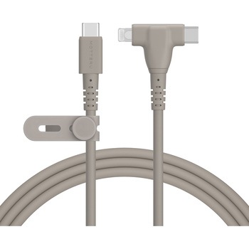 2in1 USB-C to Lightning & USB-C シリコンケーブル(MOT-SCB2IN1G100-GY) MOTTERU