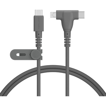 2in1 USB-C to Lightning & USB-C シリコンケーブル(MOT-SCB2IN1G200-BK) MOTTERU