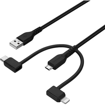 やわらか超タフで断線に強い 耐屈曲10万回以上 急速充電2.4A/データ転送 3in1ケーブル OWLTECH(オウルテック)