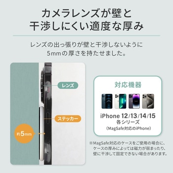 MagSafe対応iPhoneを壁にお手軽貼付け 強力粘着シールタイプ マグネットステッカー OWLTECH(オウルテック)