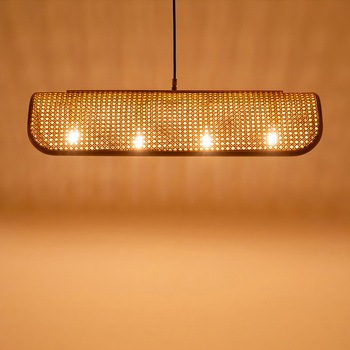 RATTAN PENGANT LAMP 4BULB NT BRID