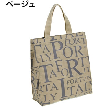 英字総柄コンパクトショッピングバッグ Porta Fortuna