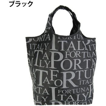 英字総柄コンパクトショッピングバッグ Porta Fortuna
