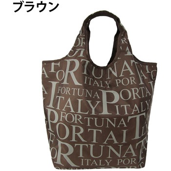 英字総柄コンパクトショッピングバッグ Porta Fortuna
