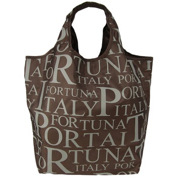 英字総柄コンパクトショッピングバッグ Porta Fortuna