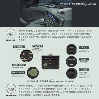 MT002 innowa ポータブル電源 Mighty 1000 NHTechnology(NH MT002 innowa ポータブル電源 Mighty 1000 NHTechnology(NH