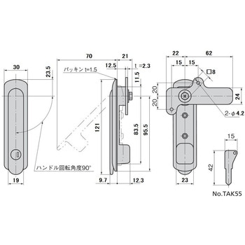薄型平面スイングハンドル TAKIGEN(タキゲン)