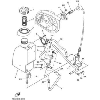 7VV-24410-01 部品 EF900iS/EF9HiS(7CG1， 2004) 010 YAMAHA(ヤマハ) フユエルポンプアセンブリ  7VV-24410-01 - 【通販モノタロウ】