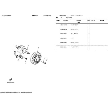 部品 EF900FW(7C11， 2012) 020 YAMAHA(ヤマハ)