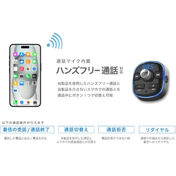 FMトランスミッター フルバンド  USB エアコン取付け カシムラ