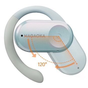オープンイヤー型完全ワイヤレスイヤホン可動式イヤーフック搭載 NAGAOKA