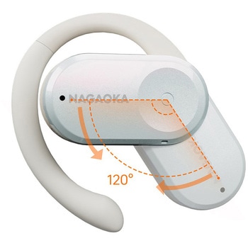 オープンイヤー型完全ワイヤレスイヤホン可動式イヤーフック搭載 NAGAOKA