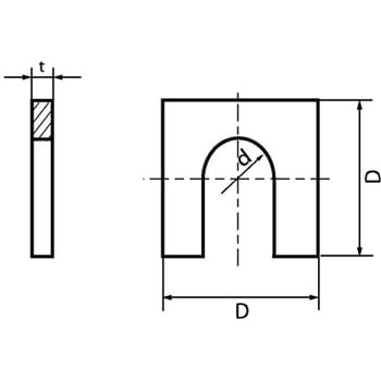 U字 角ワッシャー(スチール) 溶融亜鉛メッキ SUNCO