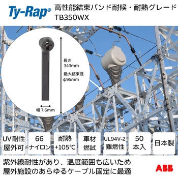 高性能ケーブルタイ(結束バンド)耐候・耐熱グレード(黒色) - TY-Rap