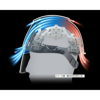 エアライト搭載ヘルメット 二層構造高通気タイプ 溝付 ABS製 谷沢製作所