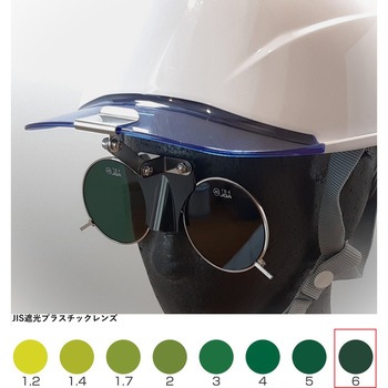 ひさし有りヘルメット取付遮光めがね トーアボージン