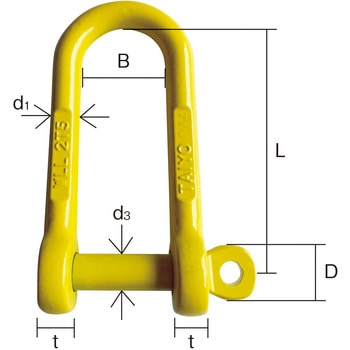 強力長シャックル 脱落防止捻込タイプ TSLG - 大洋製器工業