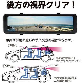 リアカメラ搭載 デジタルインナーミラー 200万画素 高画質 11インチ FULL HD HDR エンプレイス