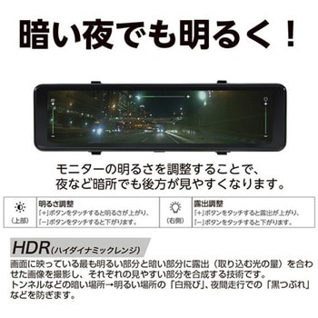リアカメラ搭載 デジタルインナーミラー 200万画素 高画質 11インチ FULL HD HDR エンプレイス