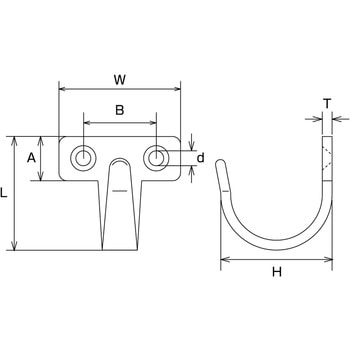 ステンレス シートフックD型 水本機械製作所
