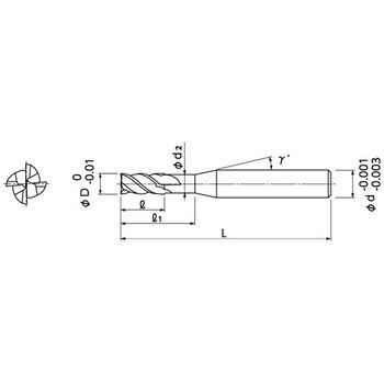無限コーティングSC用高能率"Z"ロングネックエンドミル NS(日進工具)