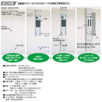 EASY ウォールパネル カンタッチ(フロアコンセント・照明負荷用) 弱電機器スペース付 タイプS 2300～2600mm調整可能 Panasonic(パナソニック)