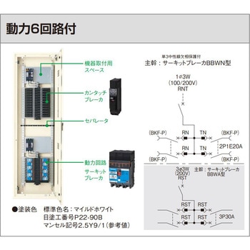 カンタッチアロー盤 電灯・動力混合分電盤 動力6回路付 Panasonic(パナソニック)