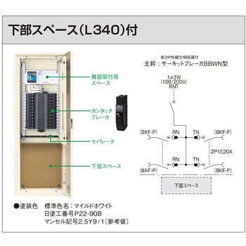 カンタッチアロー盤 電灯分電盤 下部スペース(L340)付 Panasonic(パナソニック)