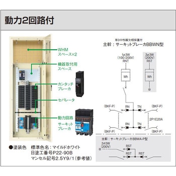 カンタッチアロー盤 テナント用電灯分電盤 動力2回路付 Panasonic(パナソニック)