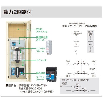 コンパクトアロー盤 テナント用電灯分電盤 動力2回路付 Panasonic(パナソニック)