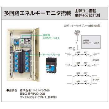 カンタッチ動力アロー盤 動力分電盤 多回路エネルギーモニタ搭載 主幹ヨコ搭載 Panasonic(パナソニック)
