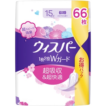 ウィスパー1枚2役Wガード おりもの&水分ケア パンティライナー P&G