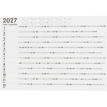 壁貼り年間カレンダー2027ハビットトラッカー ポスタータイプ ナカバヤシ