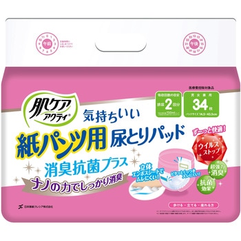 肌ケアアクティ紙パンツ用尿とりパッド2回分吸収 日本製紙クレシア