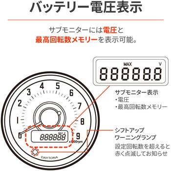 VELONA 電気式タコメーター Φ60 DAYTONA(デイトナ)