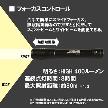 2AAハンディライト 400LM GLANZ