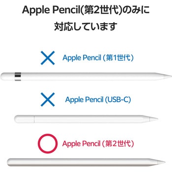 アップルペンシル グリップ 第2世代専用 シリコン製 太ペン軸タイプ 低重心 ペンタブ風グリップ キャップ付 エレコム