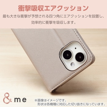 Google Pixel 8a ケース レザー 手帳型 マグネット フラップ 衝撃吸収 フィンガーストラップ付 ミラー付&me エレコム