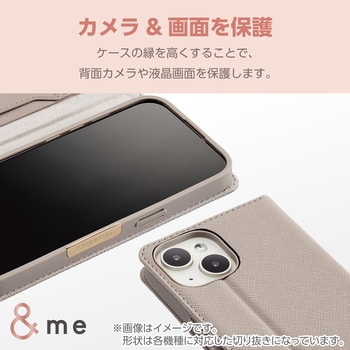 Google Pixel 8a ケース レザー 手帳型 マグネット フラップ 衝撃吸収 フィンガーストラップ付 ミラー付&me エレコム