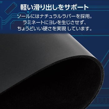 ゲーミングマウスパッド 大型 460×420×4.5mm スピードタイプ ナチュラルラバー V custom エレコム